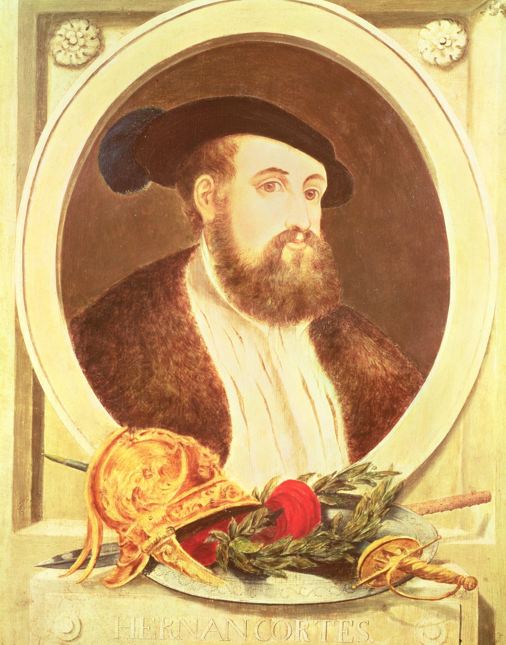 Retrato de Hernan Cortes (1485-1547) de Spanish School