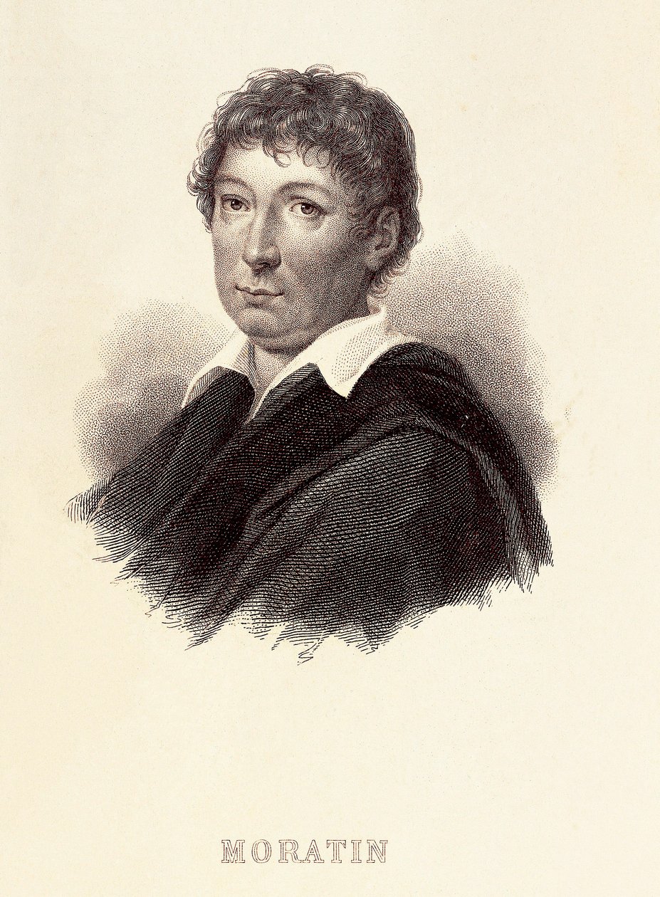 Retrato de Leandro Fernandez de Moratin (1760-1828), escritor espanhol. Gravura do século XIX. Museu Romântico de Madrid. de Spanish School