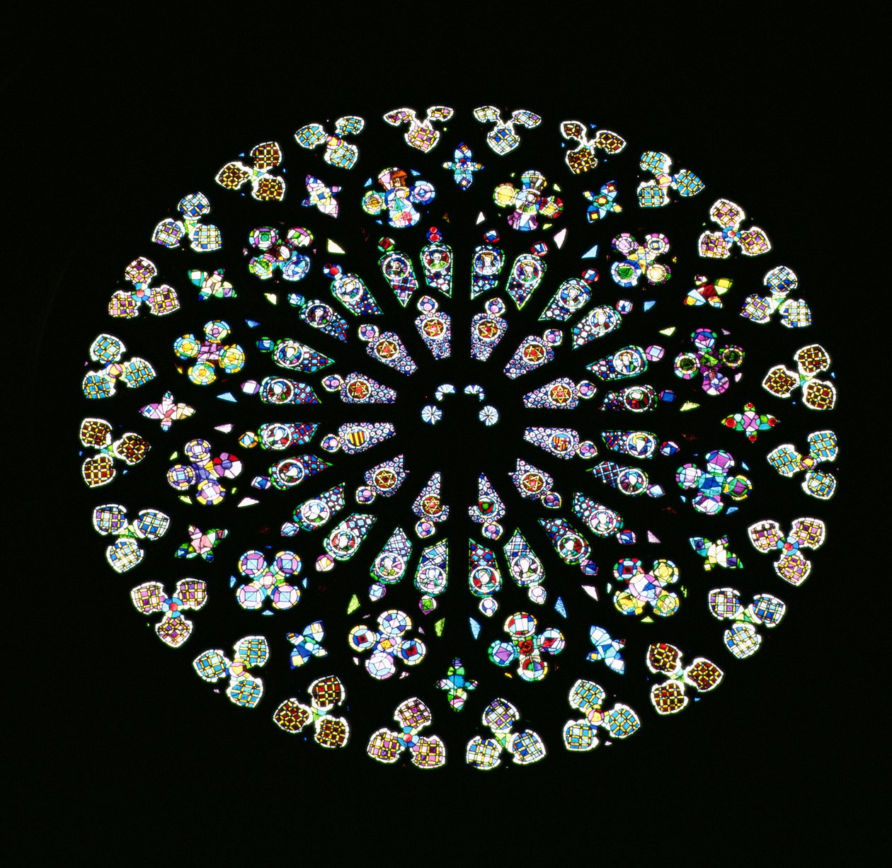 Janela rosa radiante, c.1380 de Spanish School