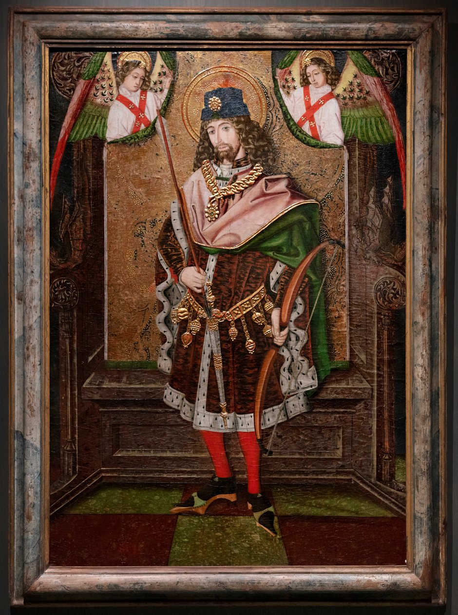 São Sebastião. Origem igreja paroquial de Piedratajada (Saragoça). Século XV (pintura) de Spanish School