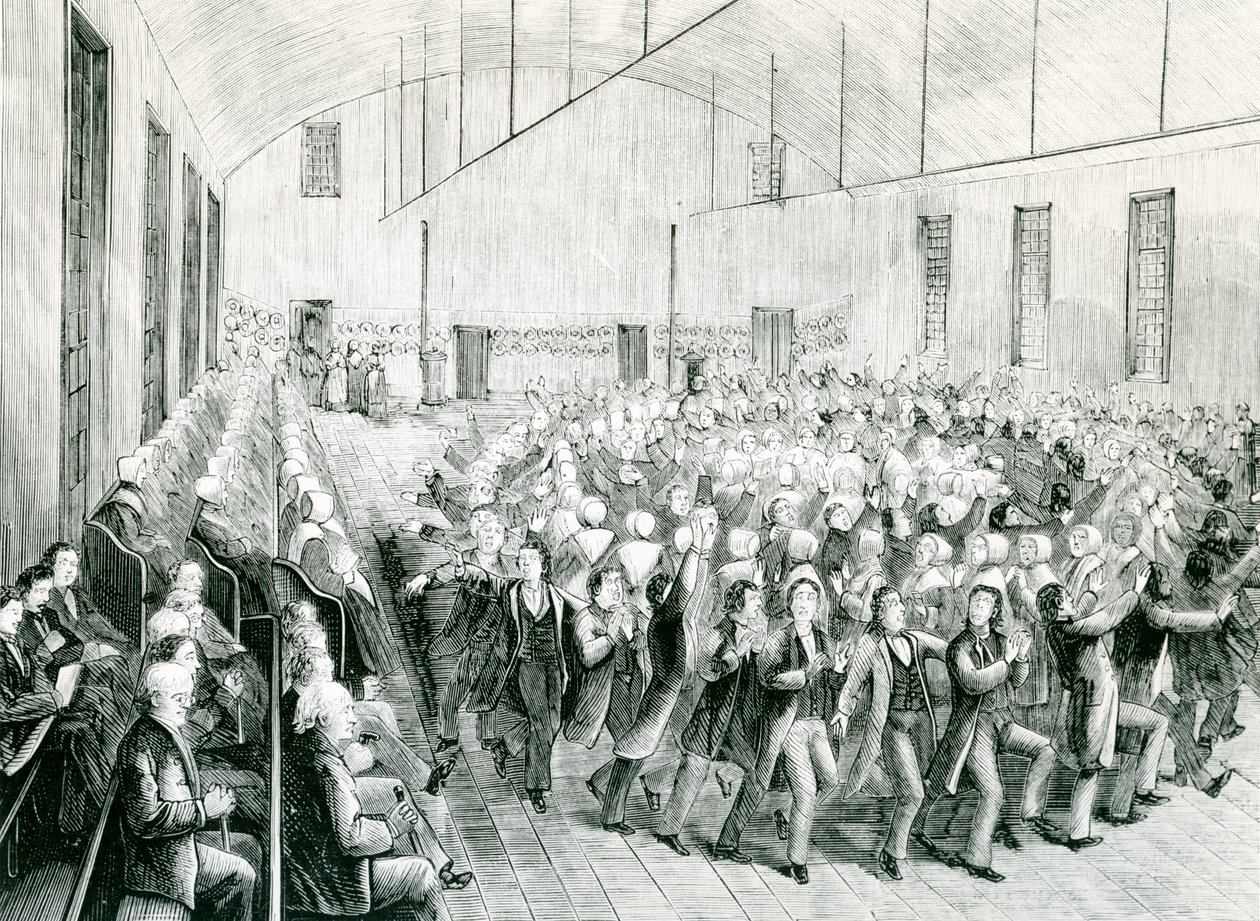 Reunião Shaker no Novo Líbano, Nova York, 1873 de Spanish School