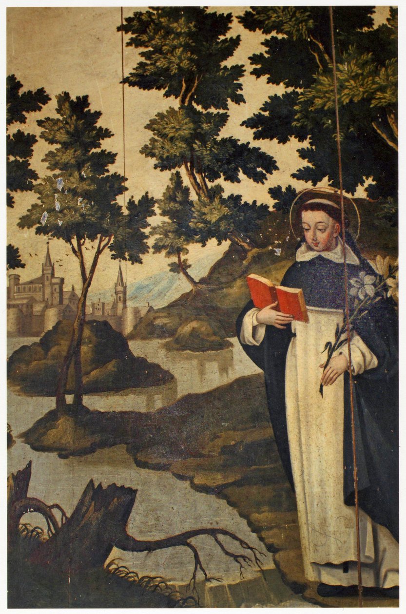 São Domingos segurando o lírio, do século 17 de Spanish School