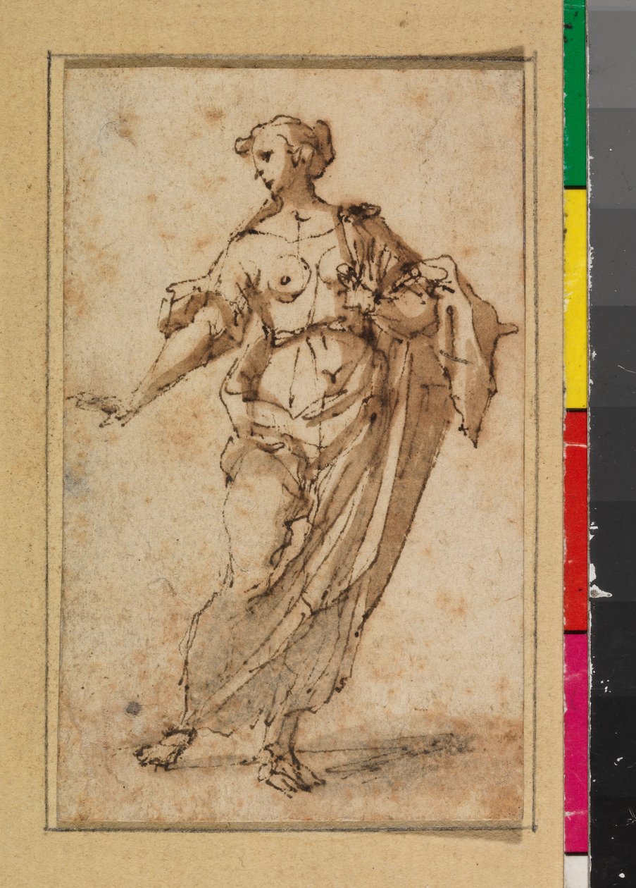 Figura feminina em pé, 1675-99 de Spanish School