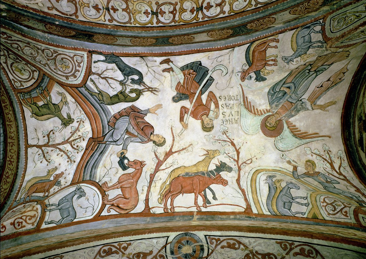 A Anunciação aos Pastores, detalhe da abóbada do Panteon de los Reyes (Panteão dos Reis) de Spanish School