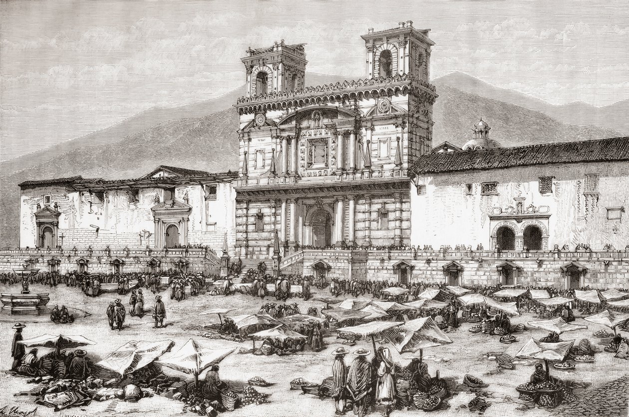 A, catedral, de, plaza independência, aka, la, praça, grande, quito, equador de Spanish School