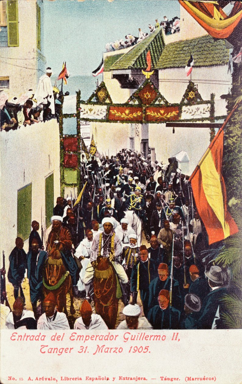 A entrada do Kaiser Wilhelm II (1859-1941) em Tânger, 31 de março de 1905 de Spanish School