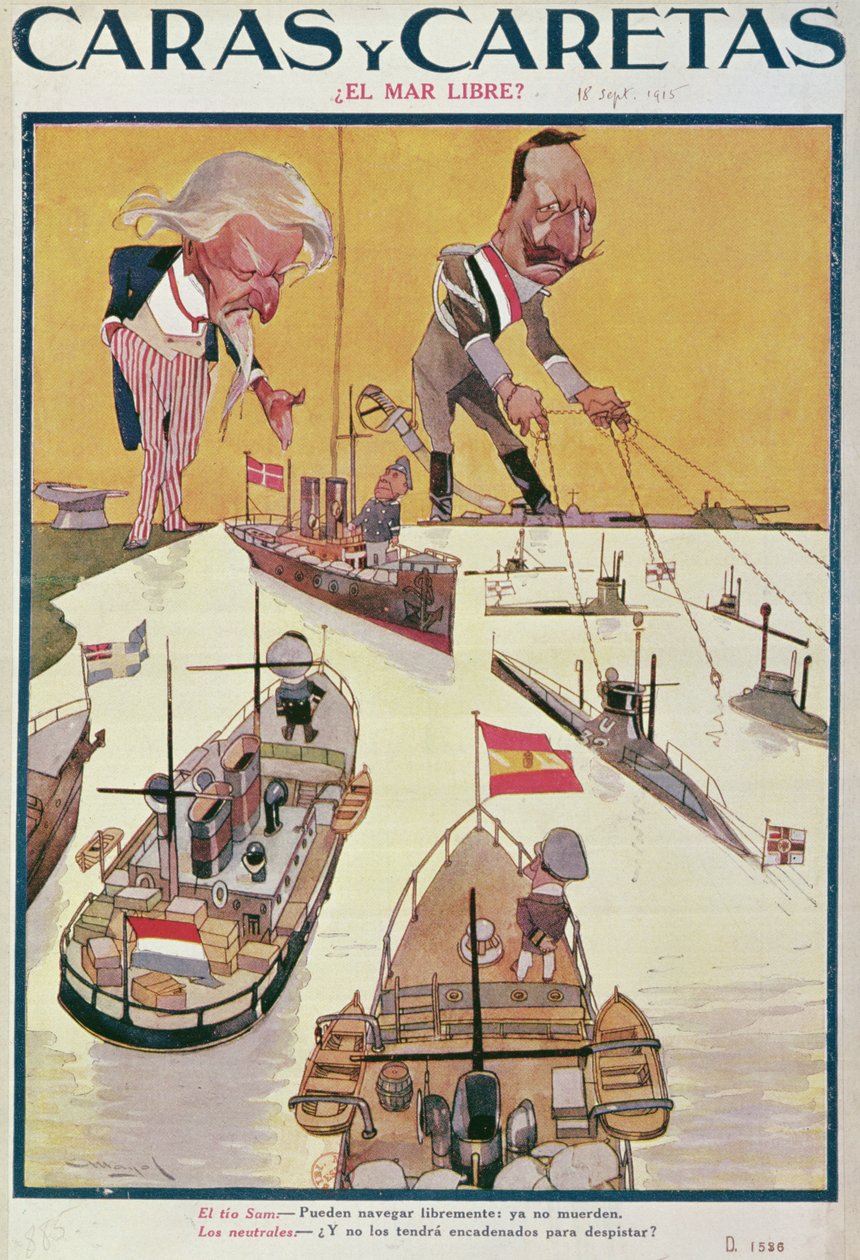 O Kaiser e o Tio Sam na época da 1ª Guerra Mundial, 1915 de Spanish School