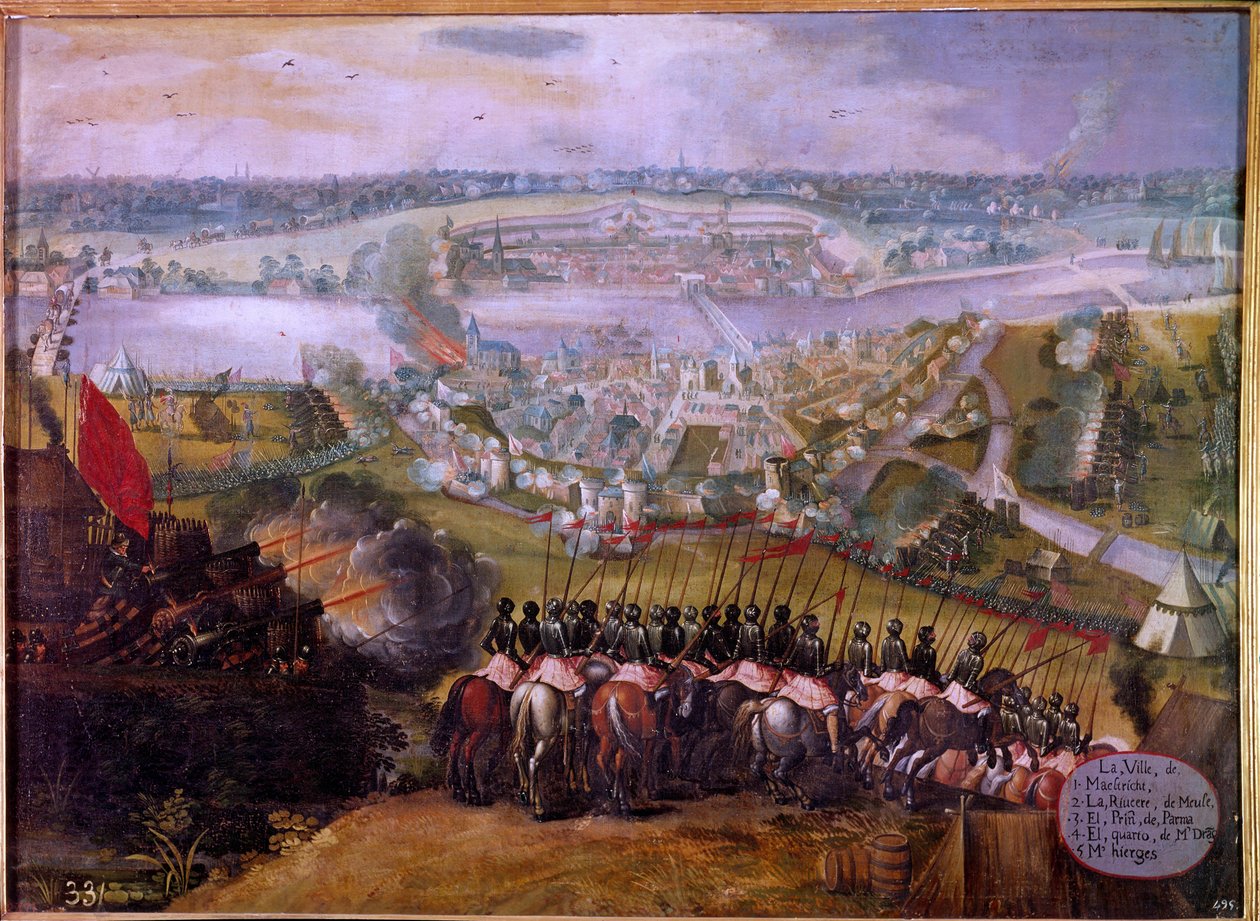 O cerco de Maestrich pelos espanhóis em 1579 O cerco de Maastricht (ou Maestricht) na Holanda foi um episódio da Guerra dos Oitenta Anos (Oitenta e Vinte ou 80 Anos) (Revolta dos Países Baixos) (1568-1648) que assistiu à ascensão dos profissionais do norte de Spanish School