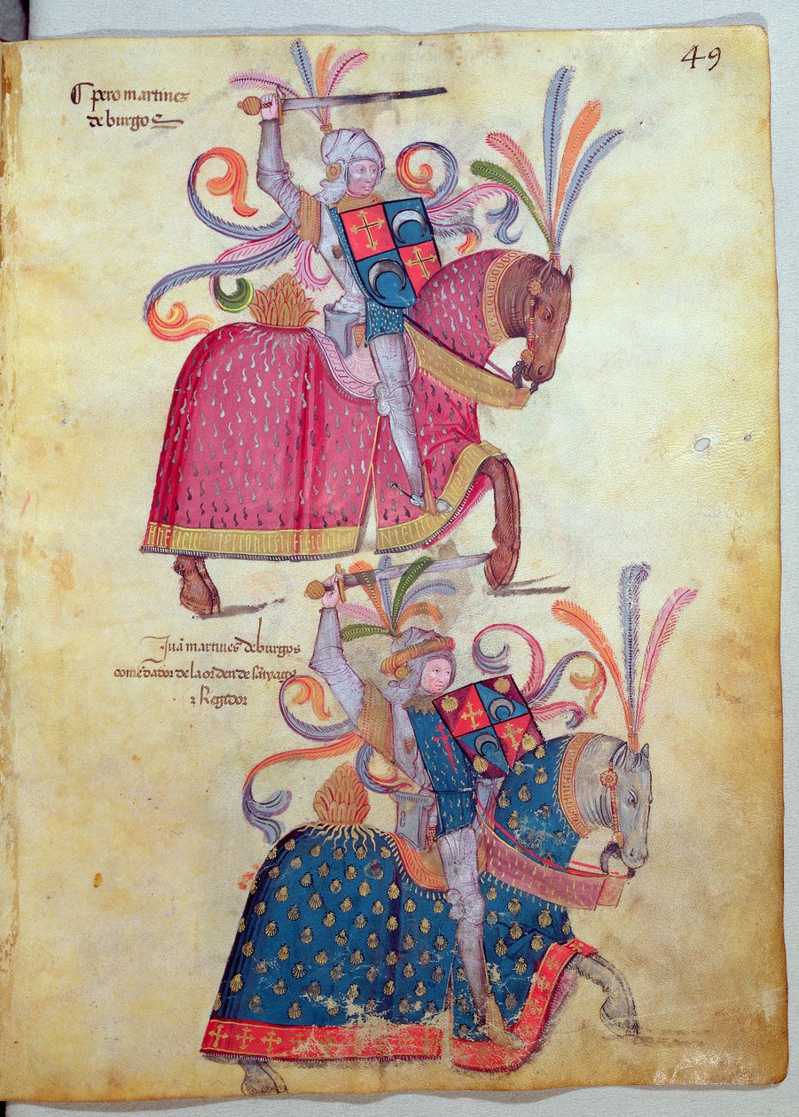 Dois cavaliers, do livro de Los Caballeros de Santiago de Spanish School