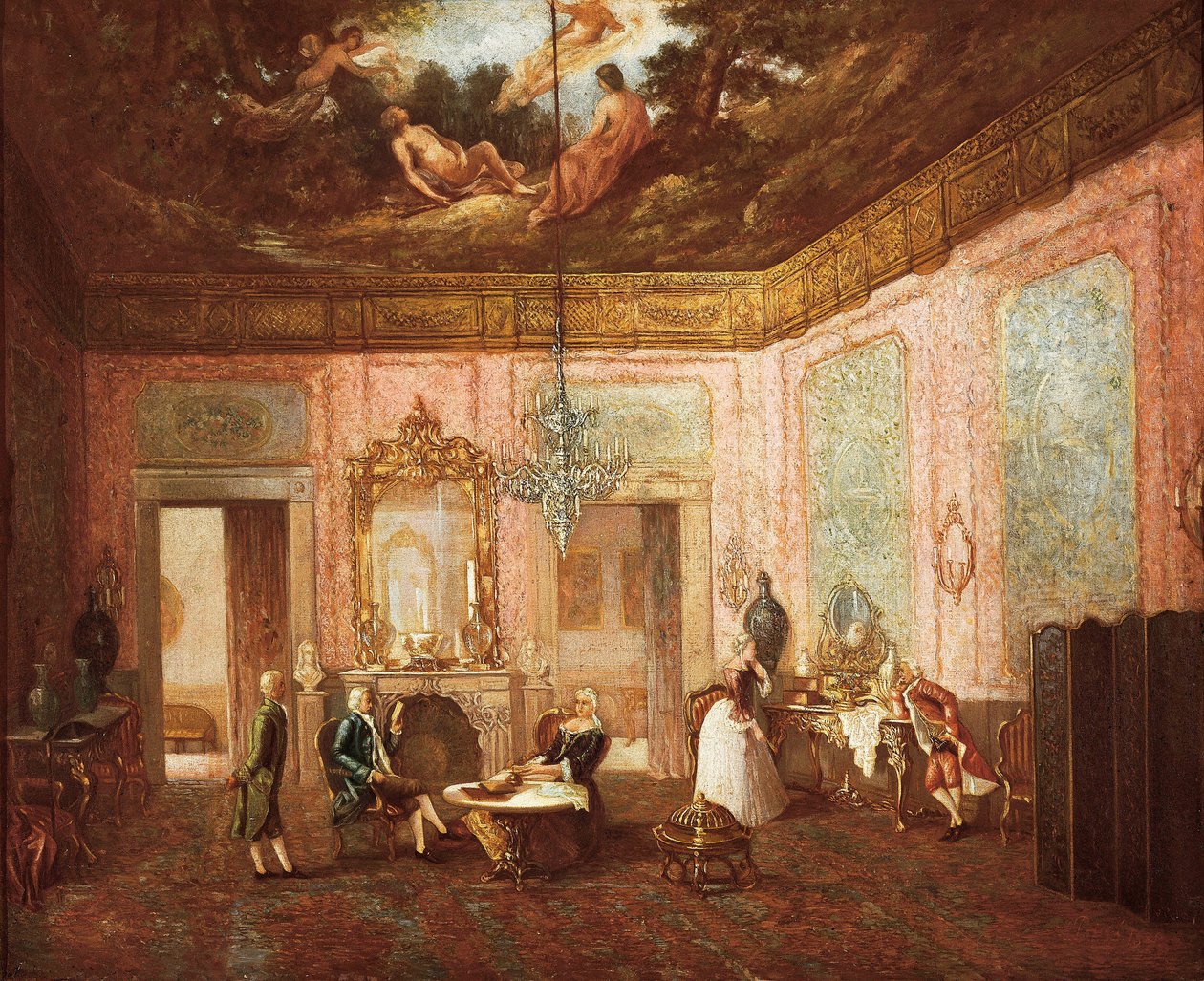 Vista do interior de um castelo em Valência. Pintura anónima. Século XIX. Valência. Museu de Belas Artes San Pio V. de Spanish School