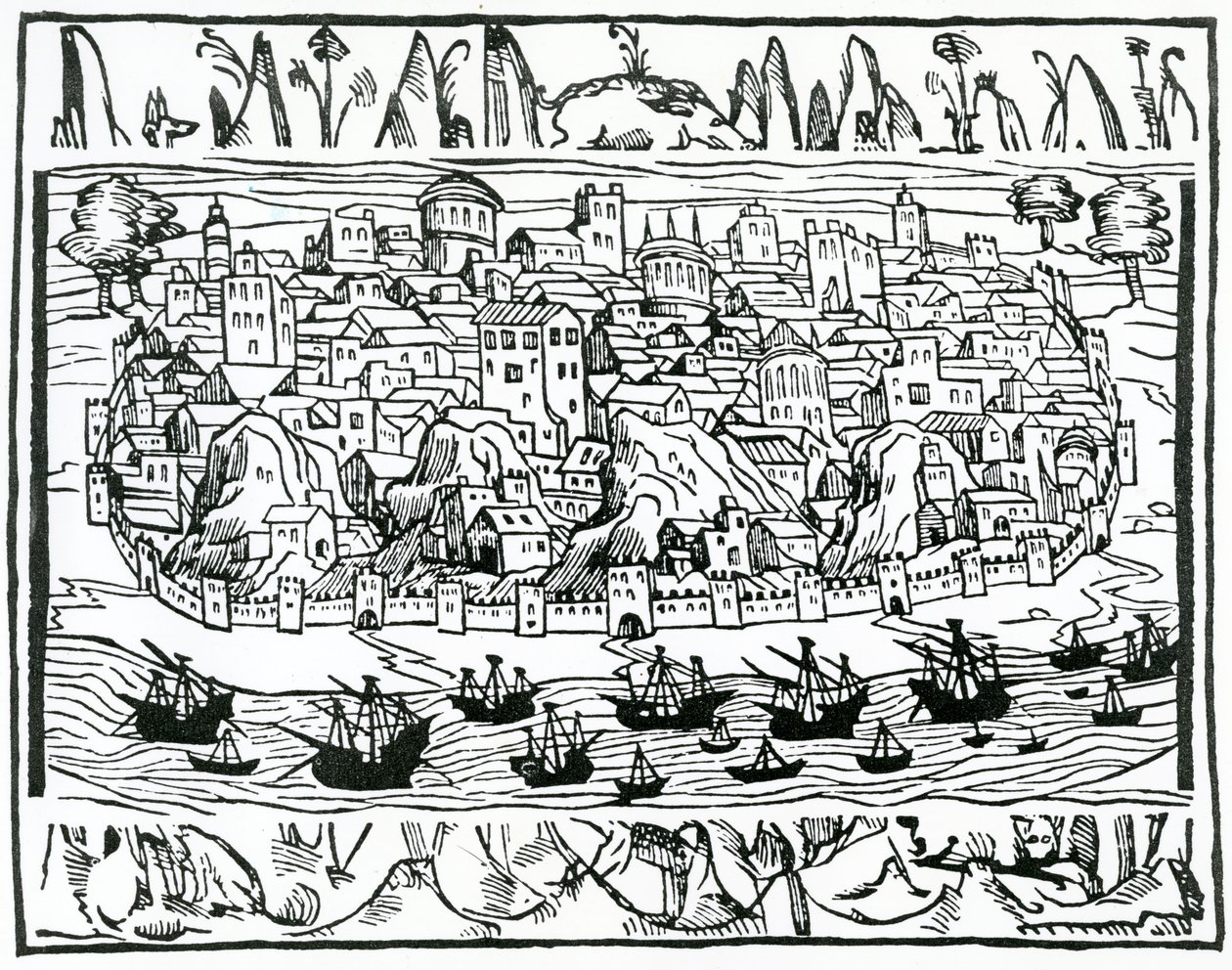 Vista, de, lisboa, de, libro, de, Grandezas, y, cosas memorando de espanha, por, Pedro, medina, 1548 de Spanish School