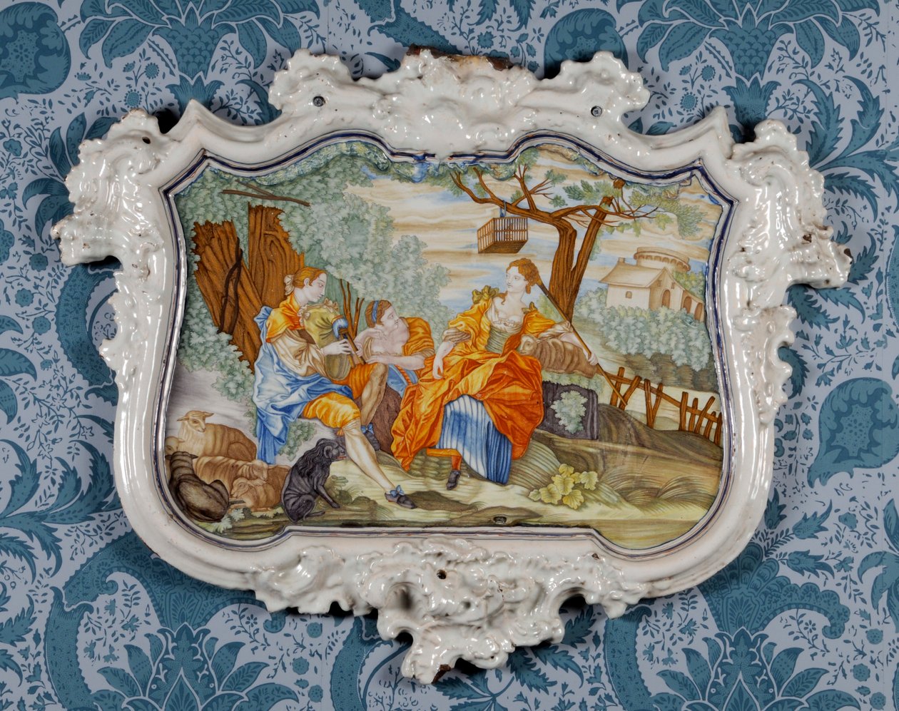 Placa de parede, Alcora Ceramic Factory, c.1750 (faiança esmaltada de estanho) de Spanish School