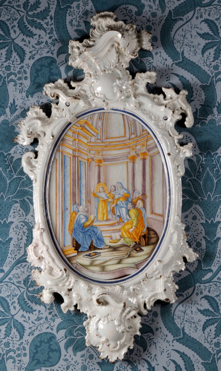 Placa de parede, Alcora Ceramic Factory, c.1750 (faiança esmaltada de estanho) de Spanish School