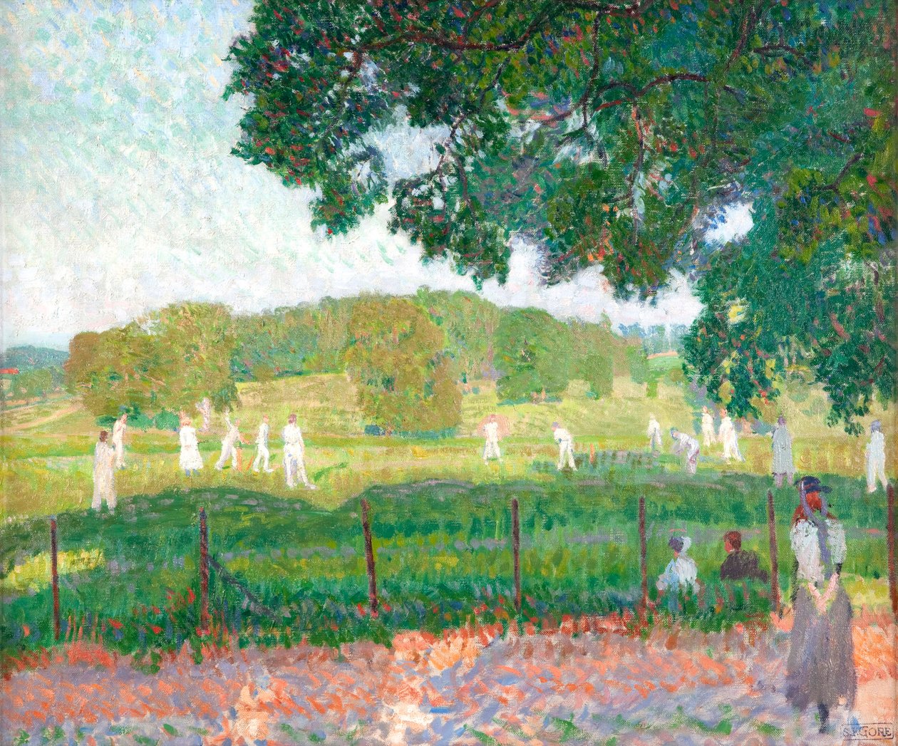 O jogo de críquete, 1909 de Spencer Frederick Gore