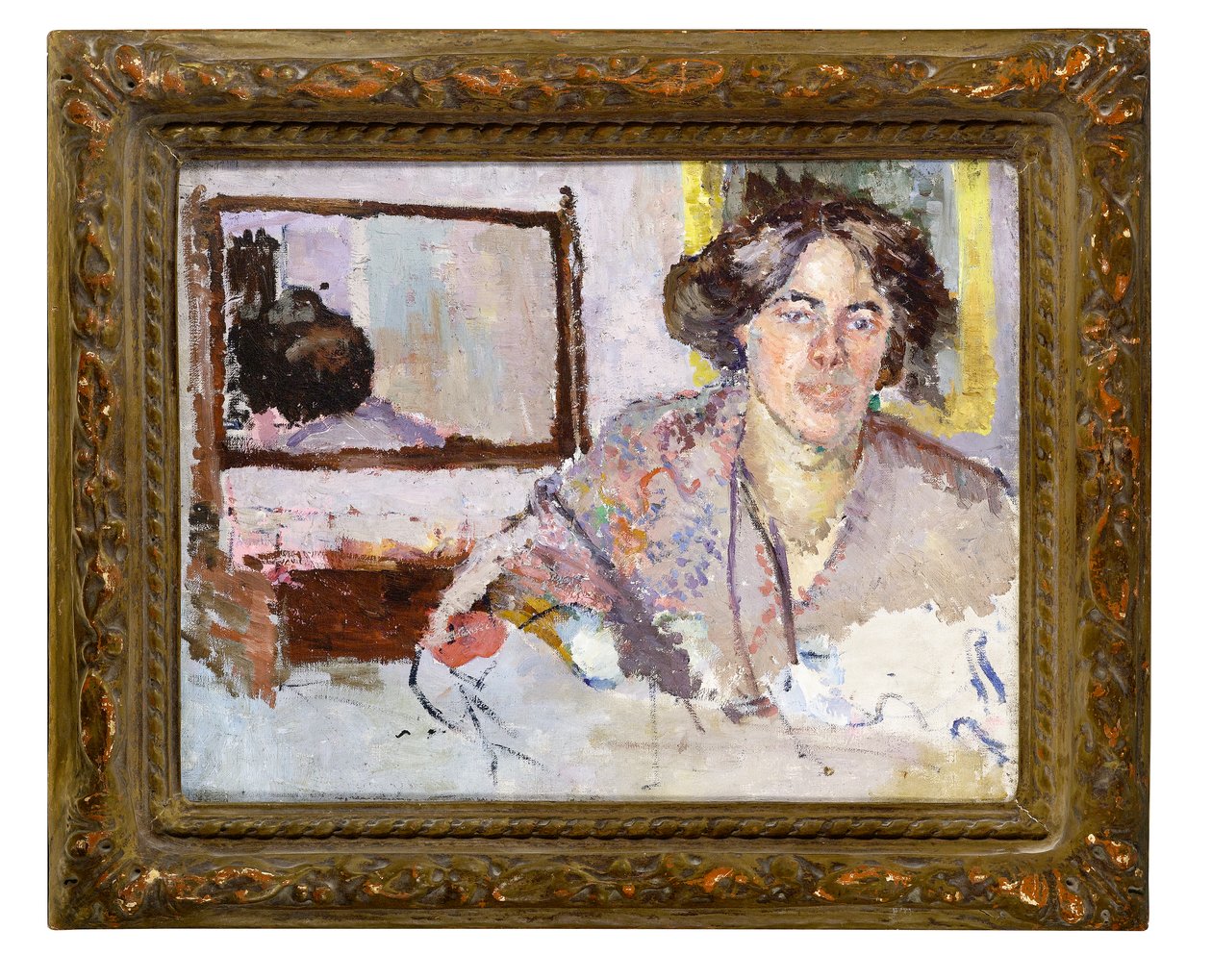 Mulher, frente, espelho de Spencer Frederick Gore
