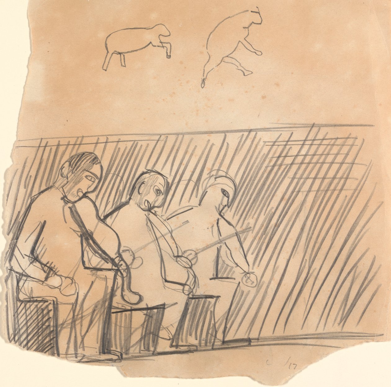 Caverna do Bezerro de Ouro: Estudo de Músicos e Animais de Spencer Frederick Gore