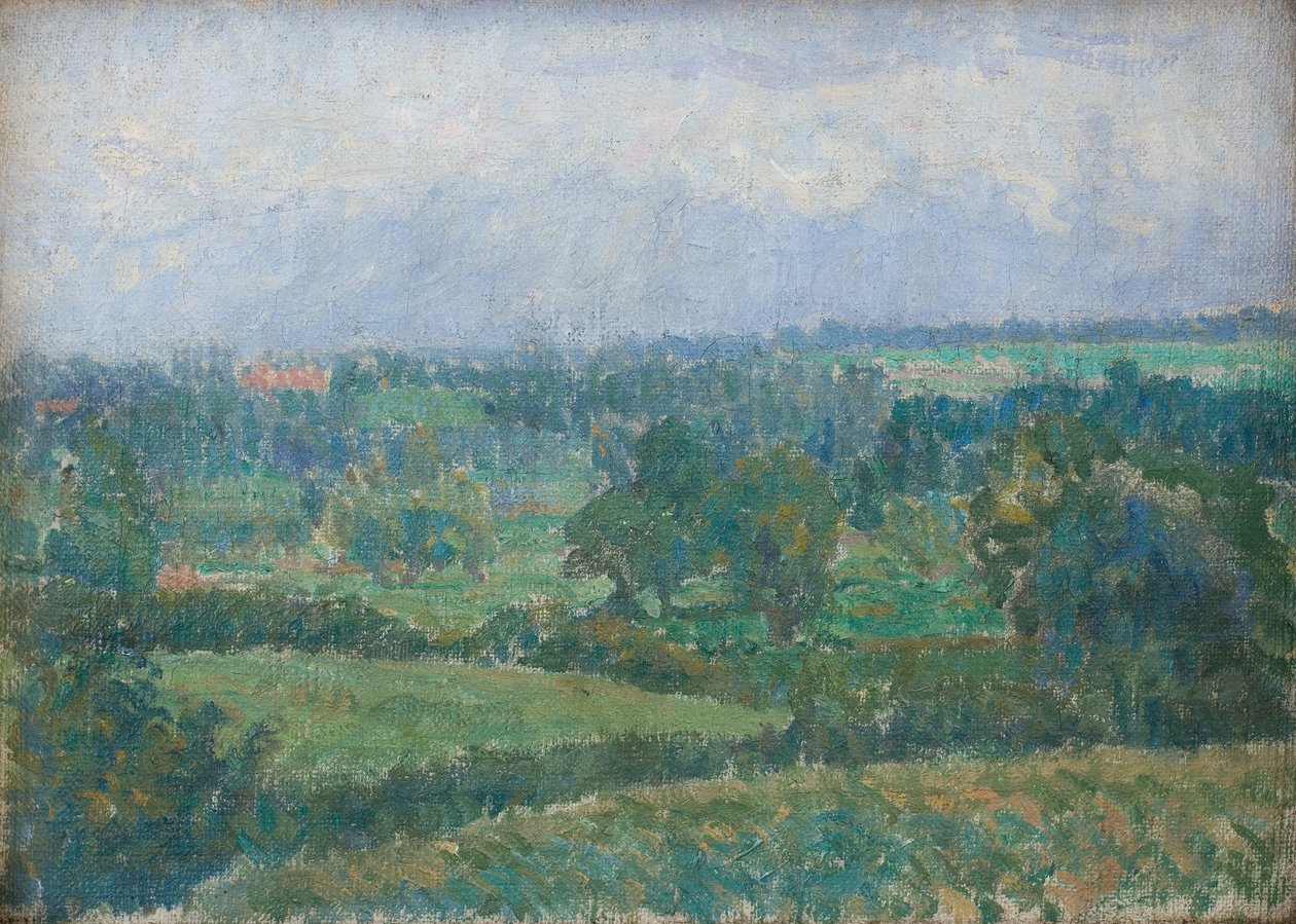 Paisagem campestre, c. 1909-10 (óleo sobre tela) de Spencer Frederick Gore