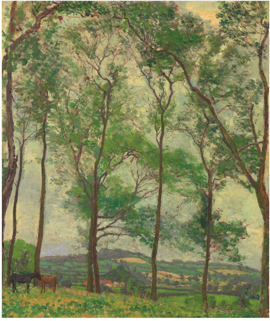 Somerset Landscape, perto de Applehayes, c.1910 (óleo sobre tela) de Spencer Frederick Gore