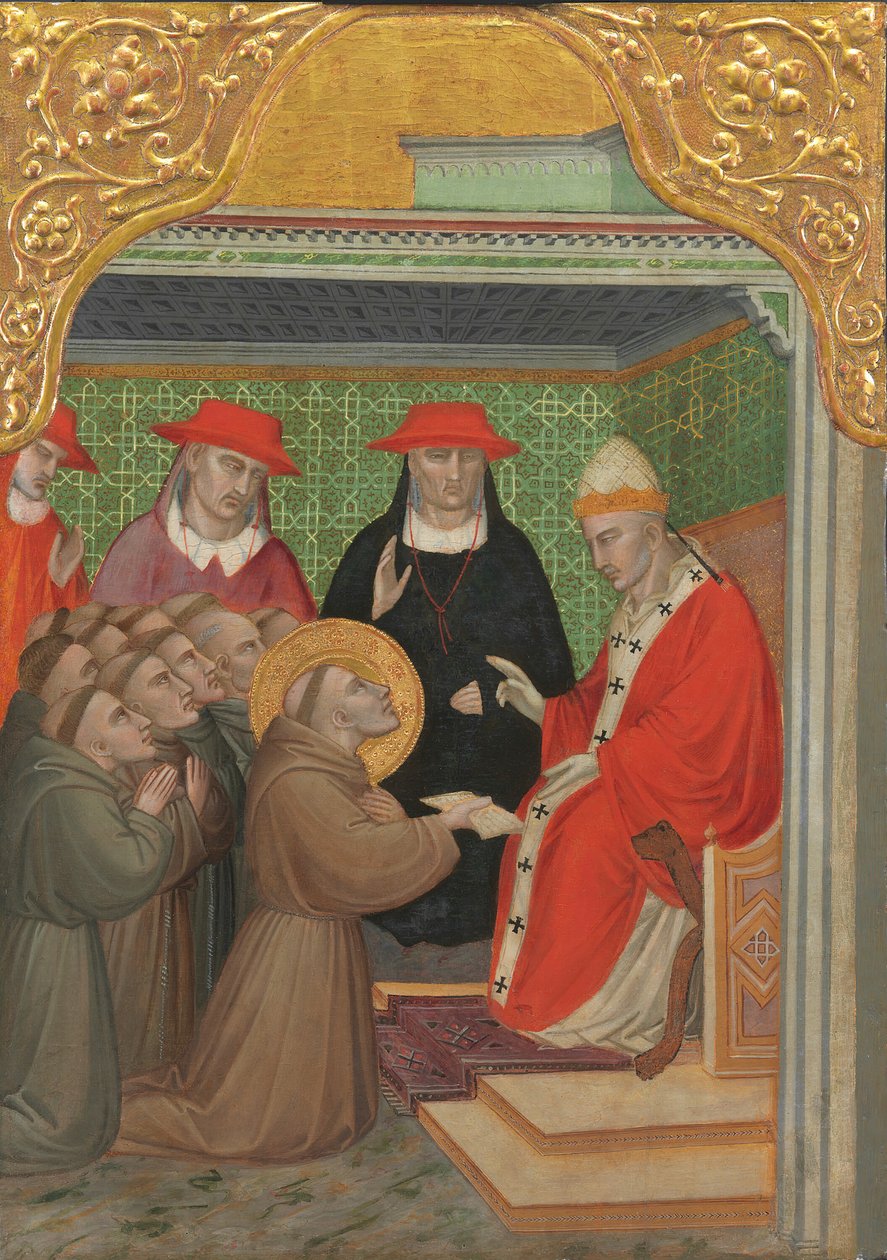 São Francisco perante o Papa Aprovação da Regra Franciscana, 13901400. de Spinello Aretino