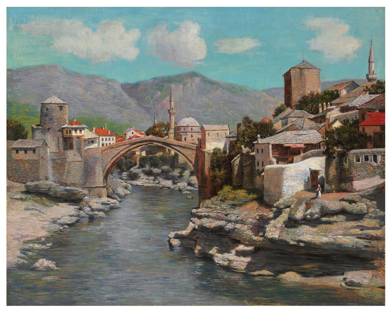 A ponte velha em Mostar, Bósnia de Spiro Bocaric