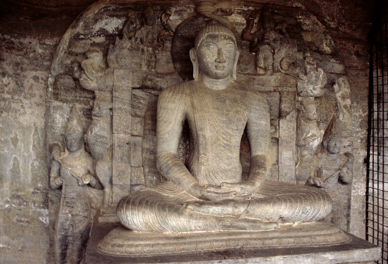 Buda sentado, caverna de Vijjadhara, Gal Vihara (granito) de Sri Lankan