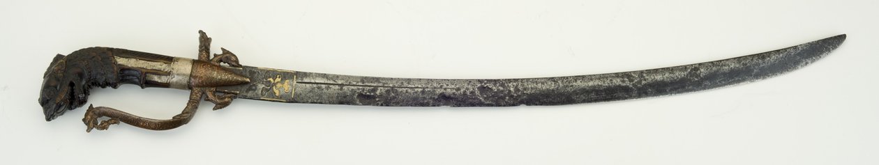 Kastane, ou sabre curto (aço, madeira, latão, cobre, prata e estanho) de Sri Lankan School