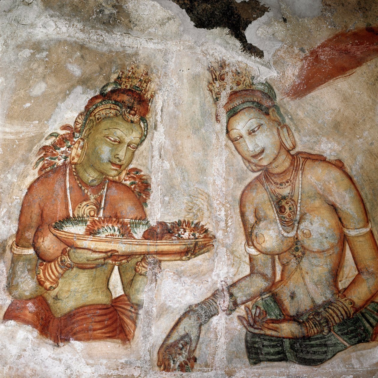 Vista da empregada (fresco da rocha do leão, século V) de Sri Lankan School
