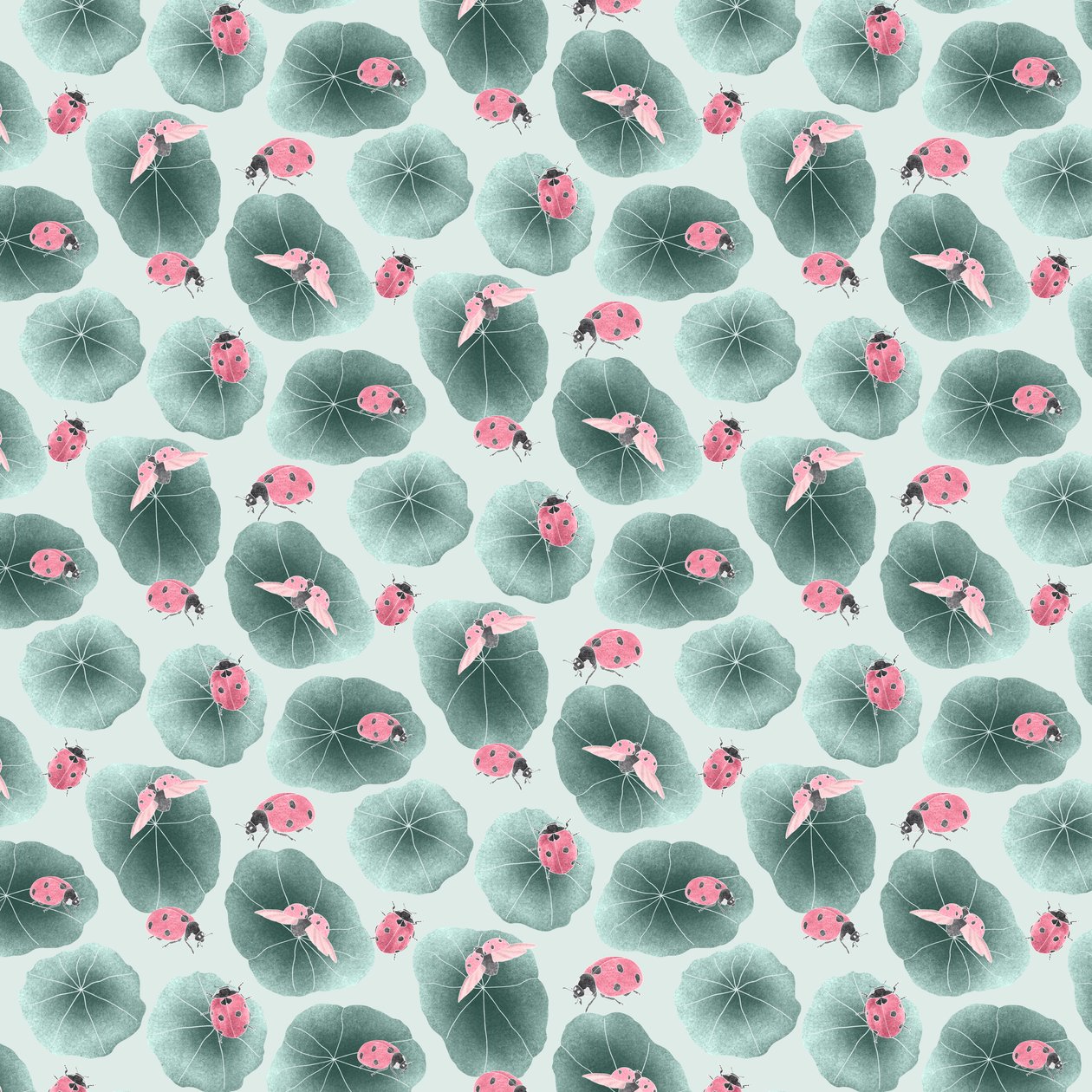 Padrão de coordenadas de capuchinha, cor 1, 2020 (lápis de grafite e digital) de Stacy Hsu
