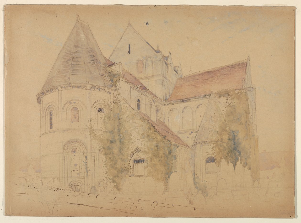 Esboço da Igreja de São Nicolau, Caen, França de Stanford White