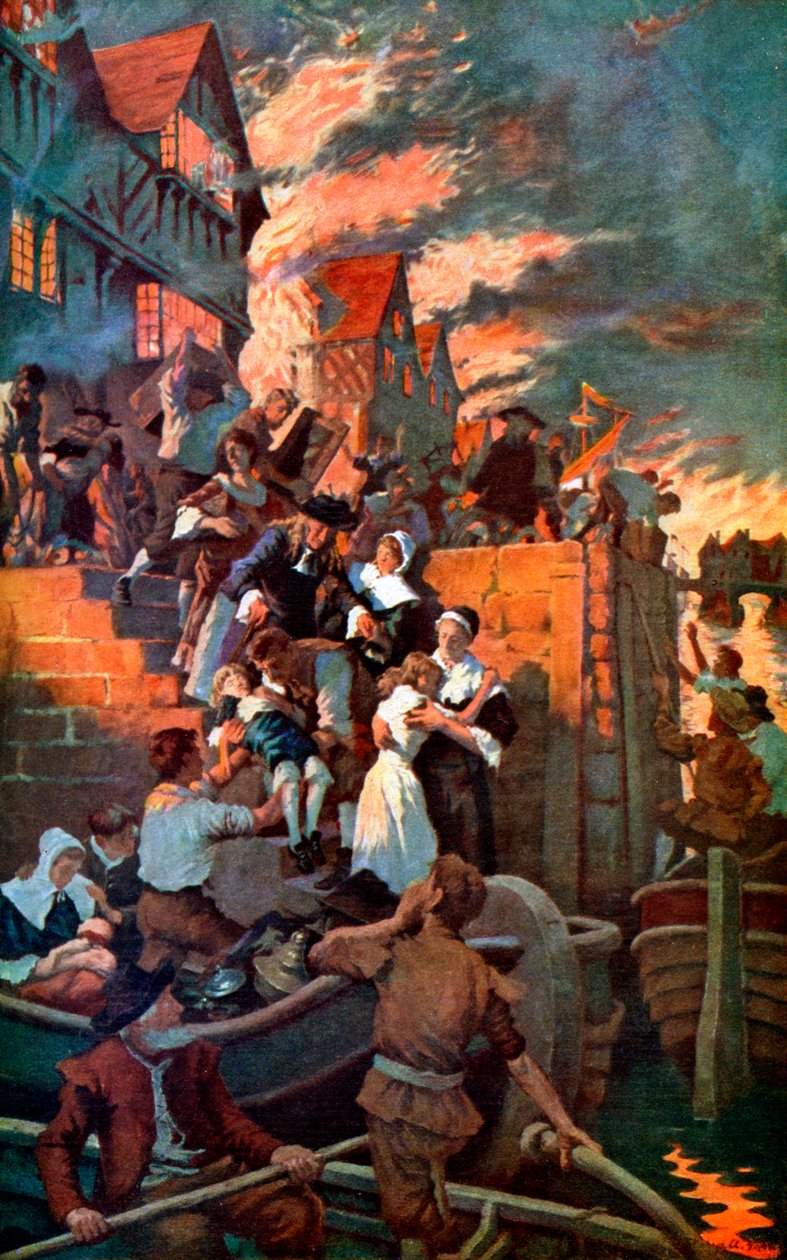 O grande incêndio de Londres em 1666, c1920 de Elizabeth Adela Stanhope Forbes