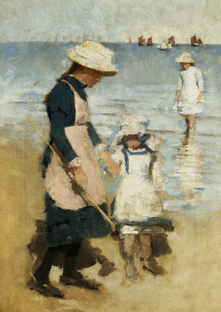 Children on the Beach, c.1891 (óleo sobre tela) de Stanhope Alexander Forbes