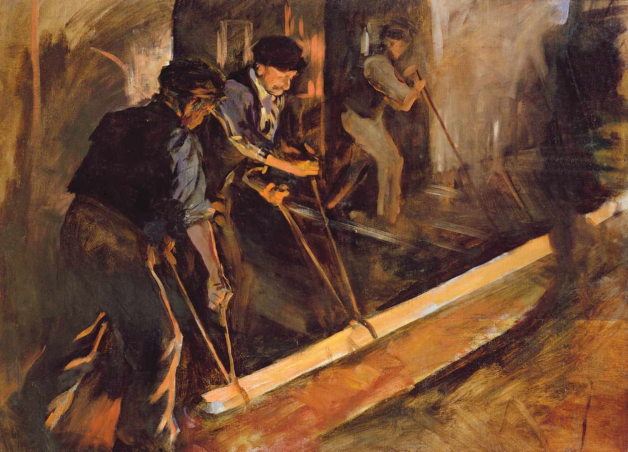 Forging Steel, The Steel Mills (óleo sobre tela) de Stanhope Alexander Forbes