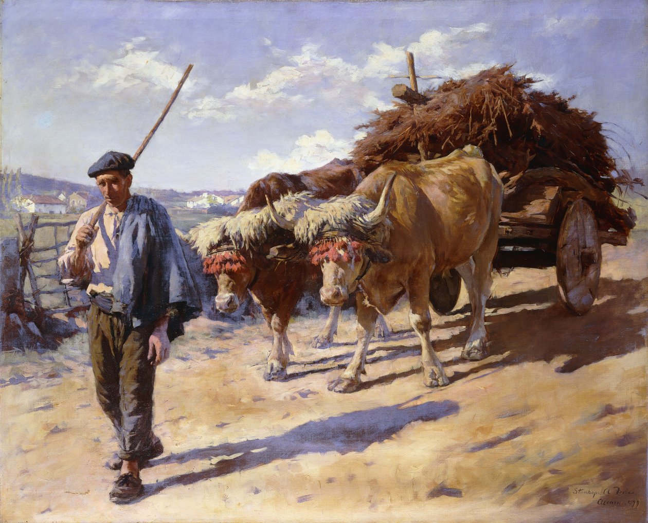 Camponês com seu carro de boi, Ascain de Stanhope Alexander Forbes