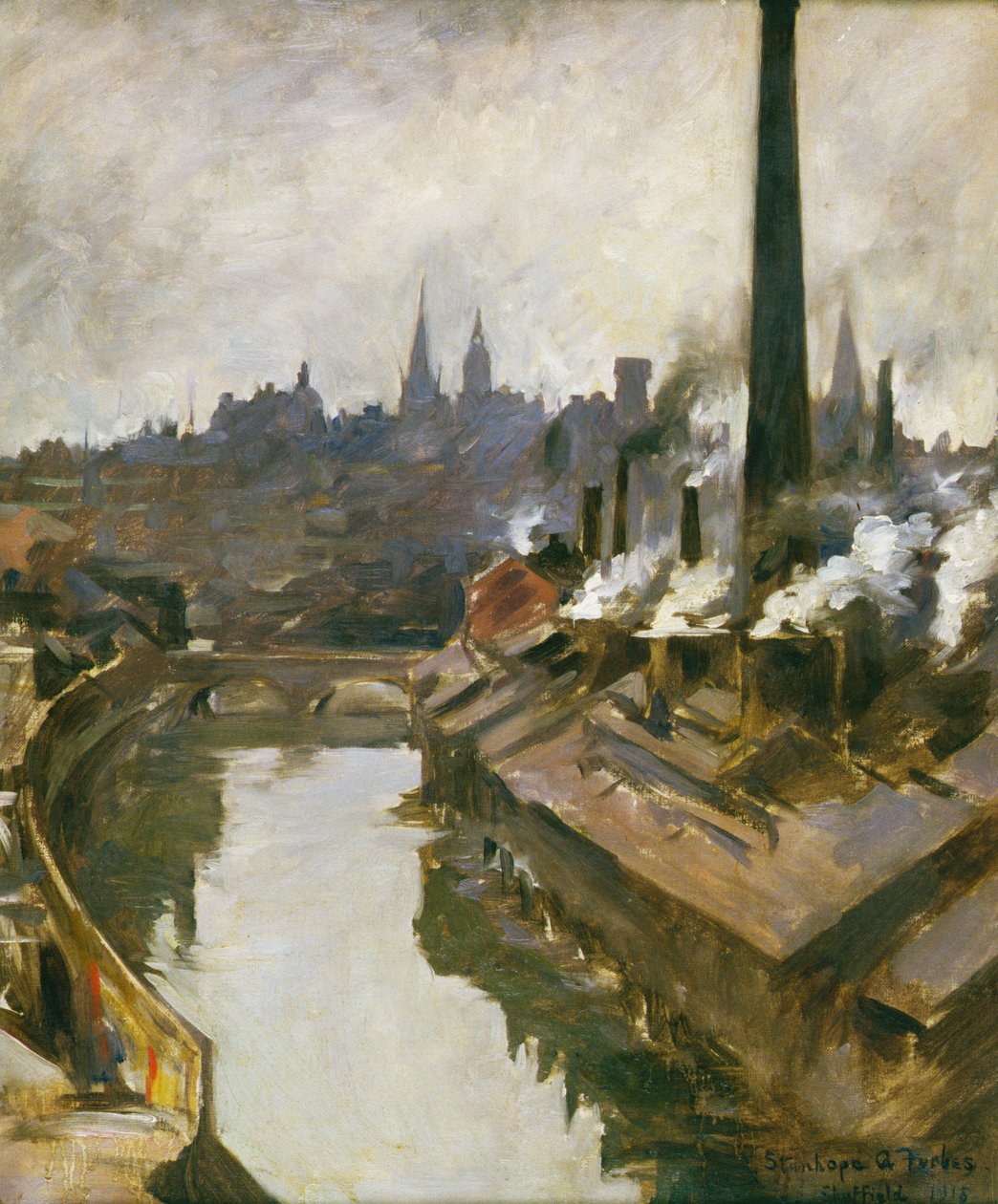Sheffield: River and Smoking Chimneys de Stanhope Alexander Forbes