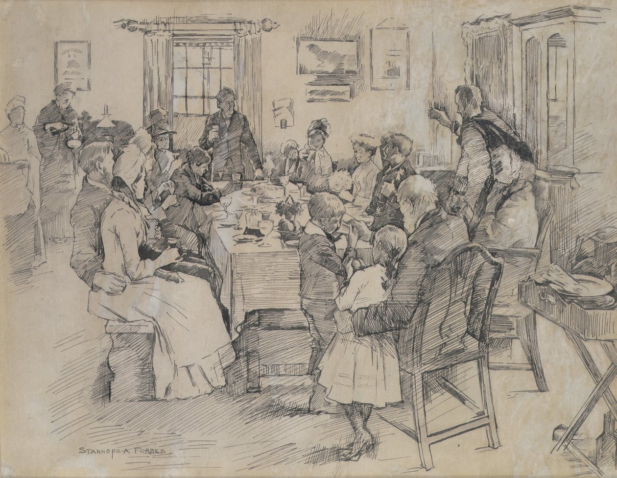 A Saúde da Noiva (tinta sobre papel) de Stanhope Alexander Forbes