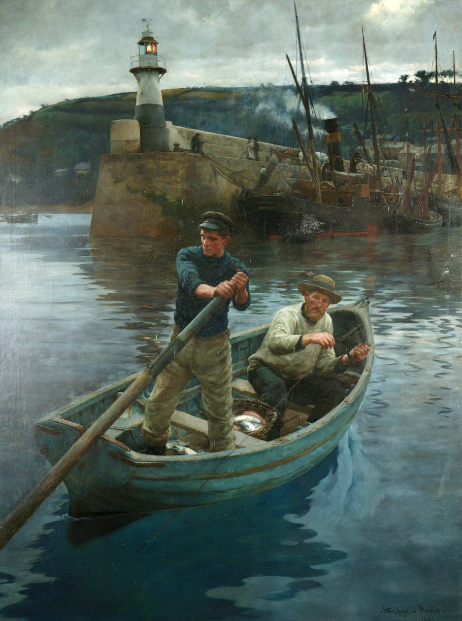 O Farol de Newlyn, Cornualha de Stanhope Alexander Forbes