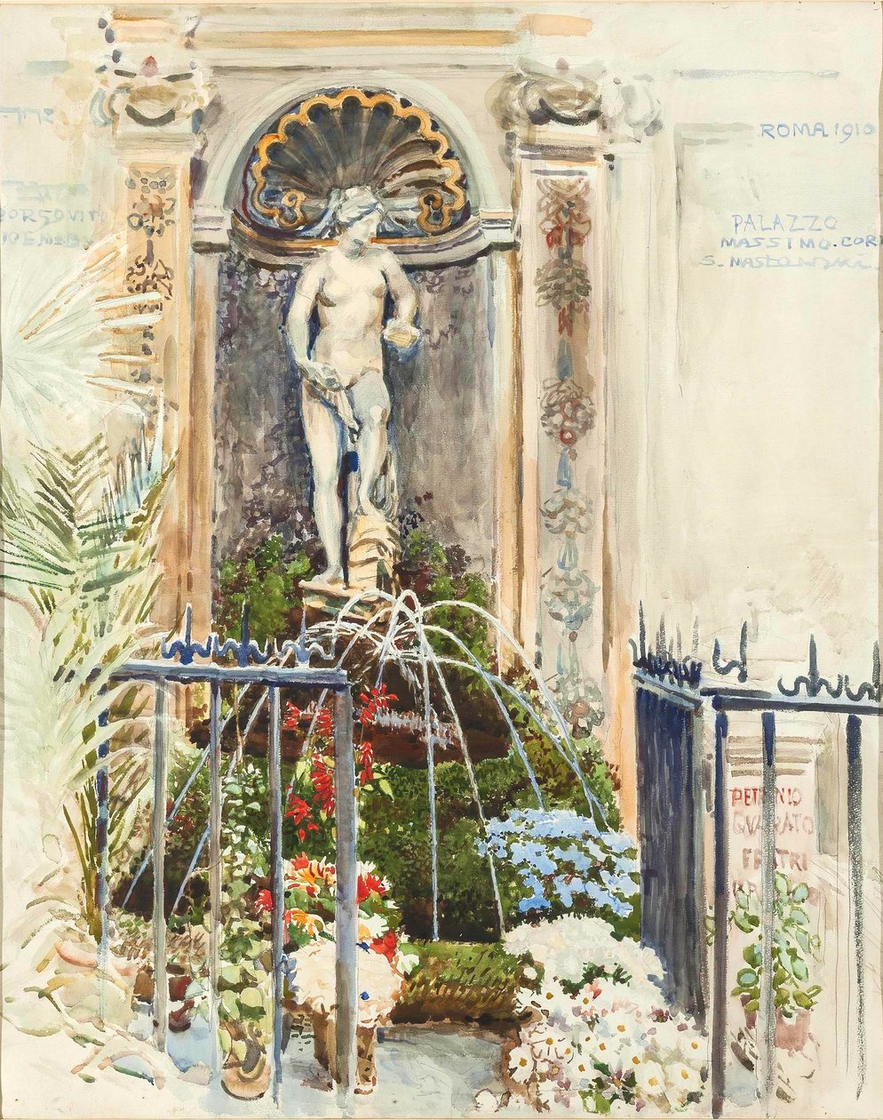 Fonte no Palazzo Massimo em Roma de Stanisaw Masowski