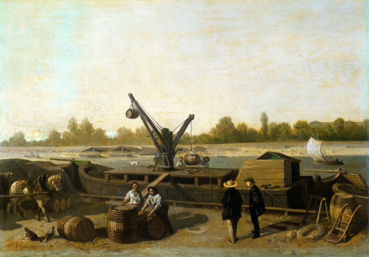 Barcaça no cais de Stanislas Victor Edouard Lepine