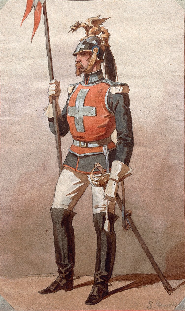Estudo dos uniformes, Desenho de Stanislao Grimaldi del Poggetto de Stanislas Grimaldi del Poggetto