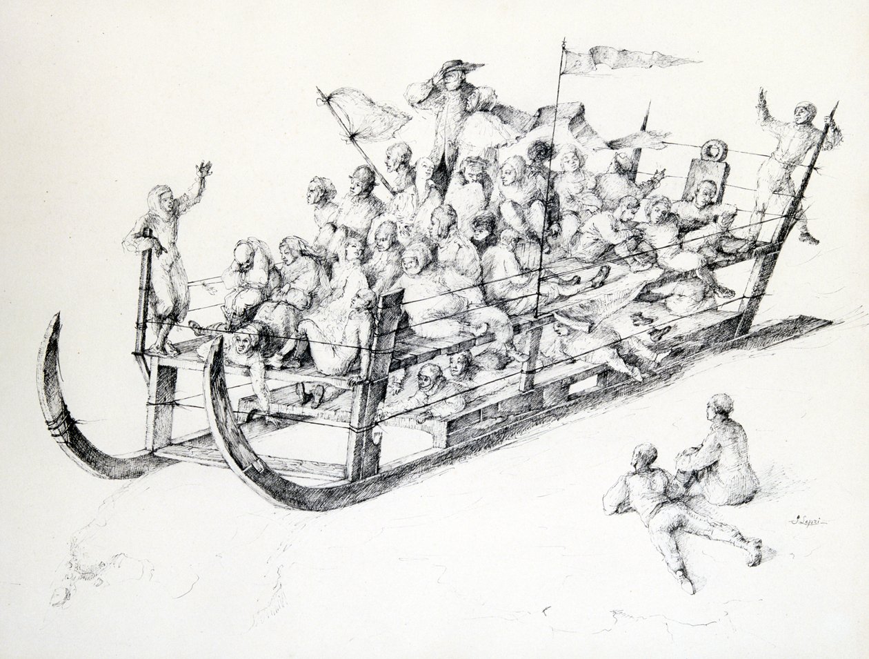O trenó, c1850-1890 de Stanislas Lepine