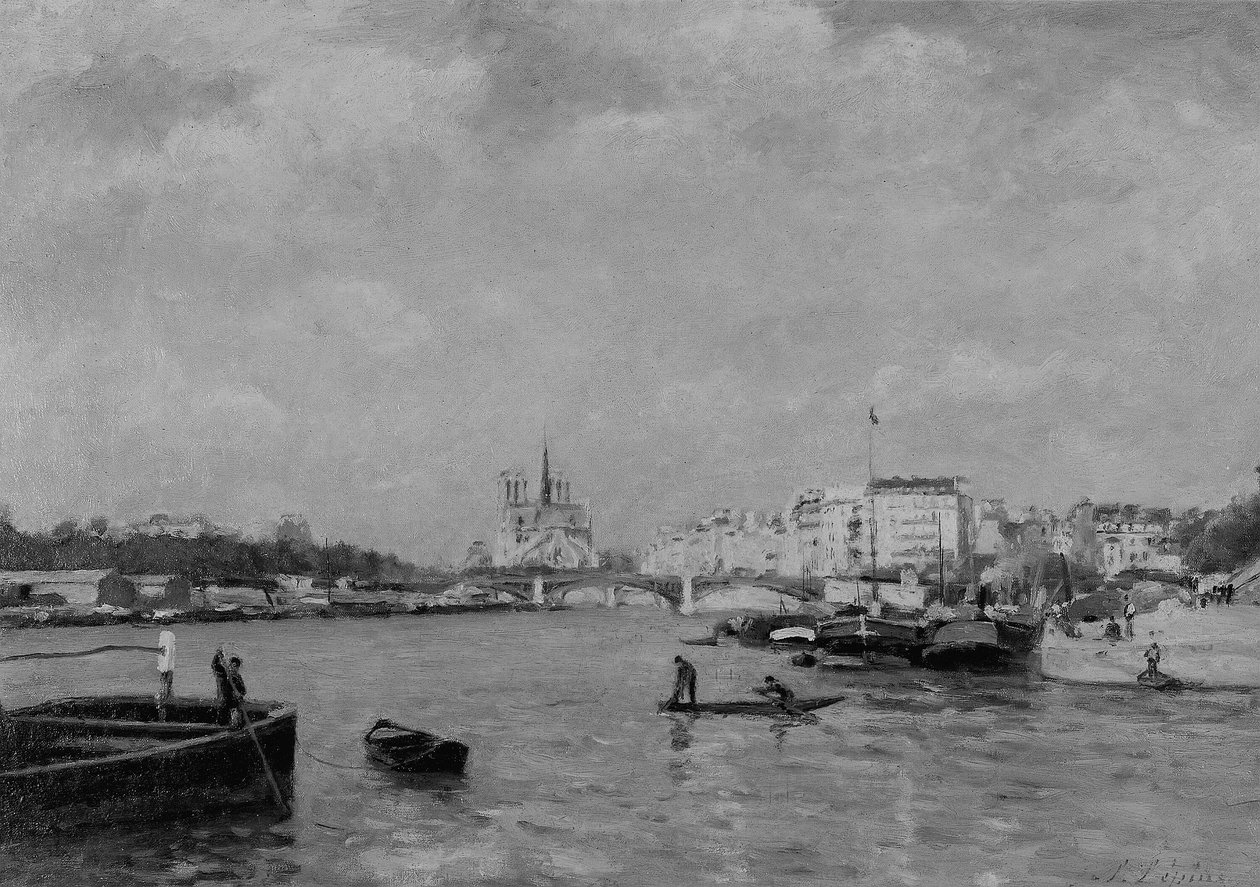 Vista sobre o Sena, Paris de Stanislas Lepine