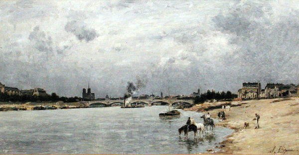 Ponte Austerlitz, Paris (óleo sobre tela) de Stanislas Victor Edouard Lepine