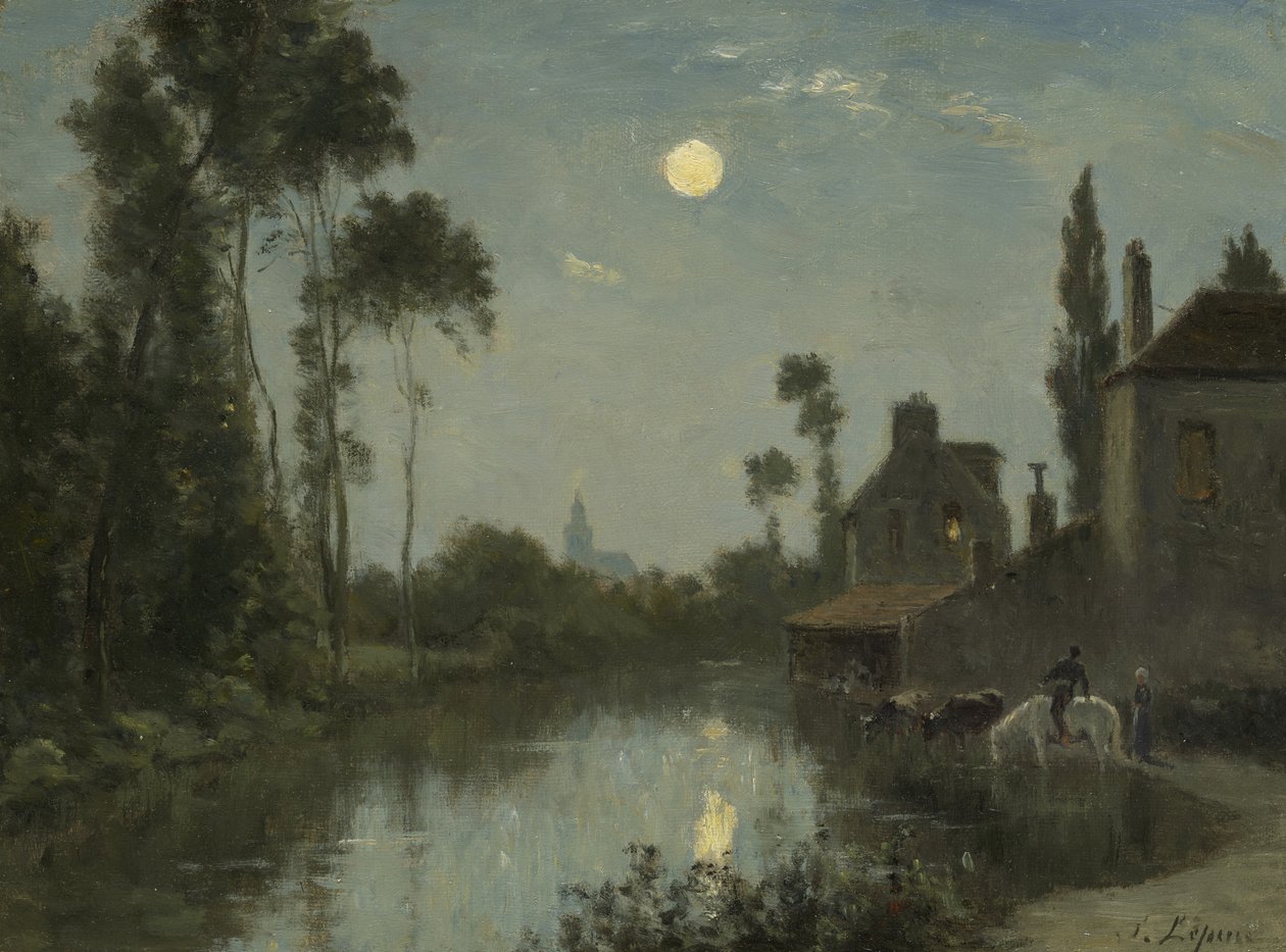 Rio enluarada, c.1866- 70 de Stanislas Victor Edouard Lepine