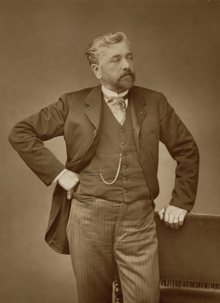 Alexandre Gustave Eiffel (1832-1923), engenheiro francês, retrato da foto (foto sépia) de Stanislaus Walery