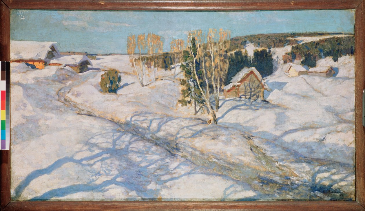 Neve azul. Pintura de Stanislav Yulianovich Zhukovsky (Zhukovsky) (1873-1944), óleo sobre tela de Stanislav Joulianovitch Joukovski