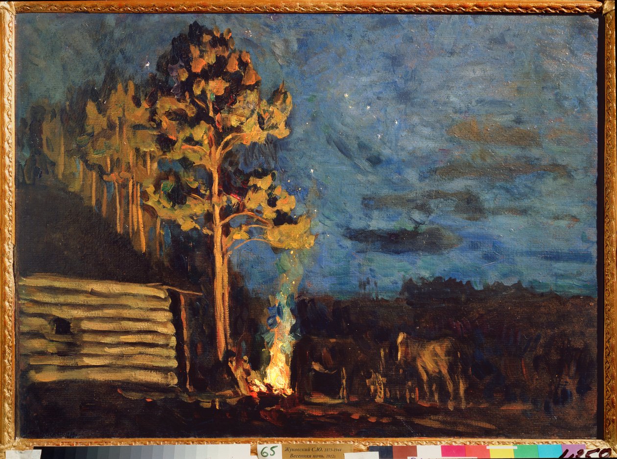 Noite de Primavera. Trabalho de Stanislav Yulianovich Zhukovsky (1873-1944), óleo a bordo de Stanislav Joulianovitch Joukovski