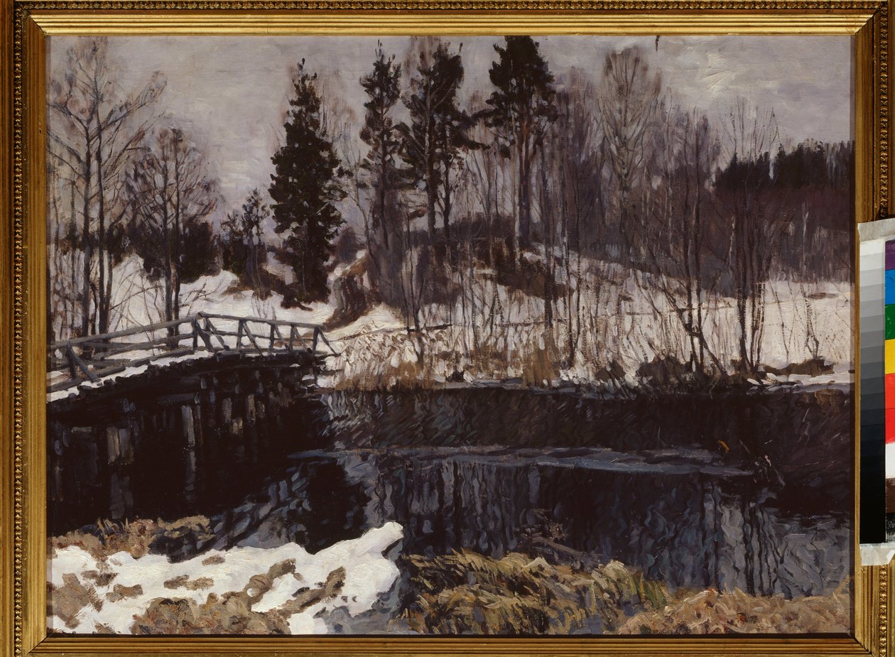 Primavera. Pintura de Stanislav Yulianovich Zhukovsky (Zhukovsky) (1873-1944), óleo sobre tela. Arte russa, início do século XX, art nouveau, modernismo. Museu Estatal de Arte da República Karelia, Petrozavodsk (Rússia). de Stanislav Joulianovitch Joukovski