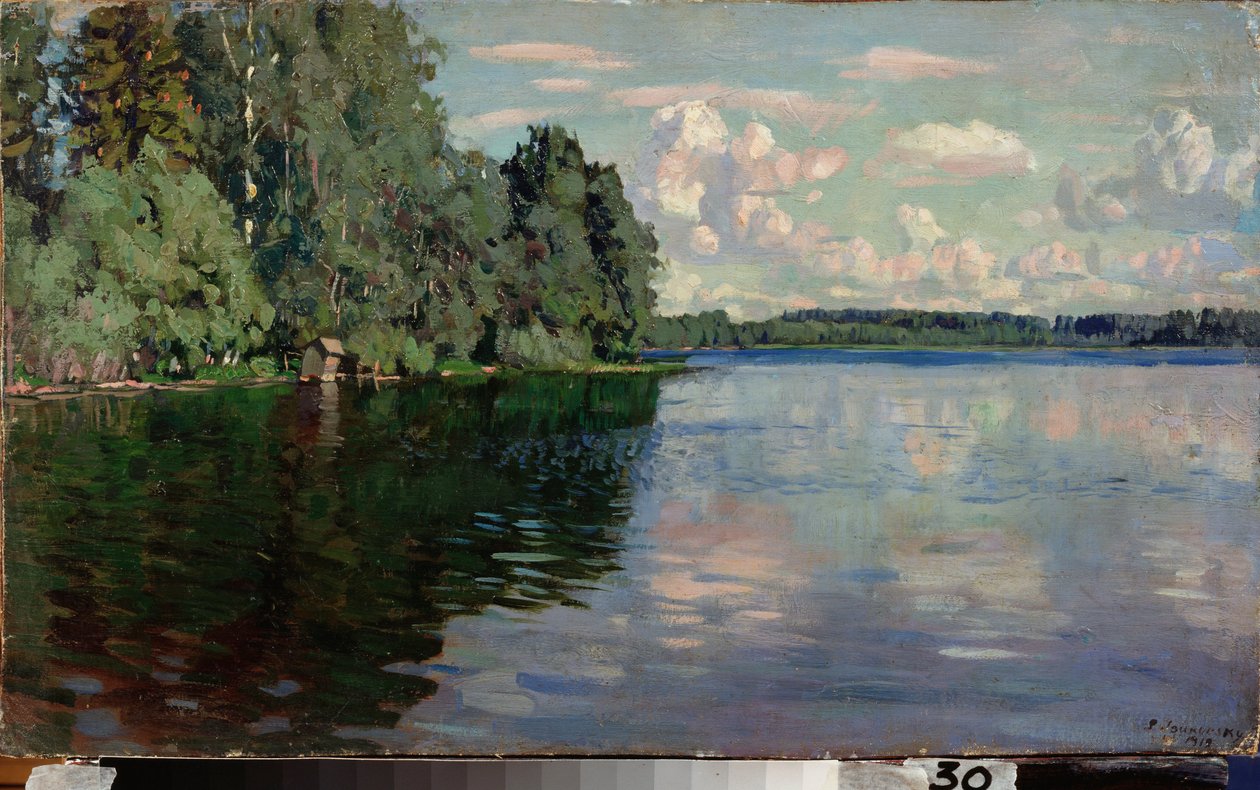 Un lac. Peinture de Stanislav Yulianovich Zhukovsky (Joukovski) (1873-1944), huile sur toile de Stanislav Joulianovitch Joukovski