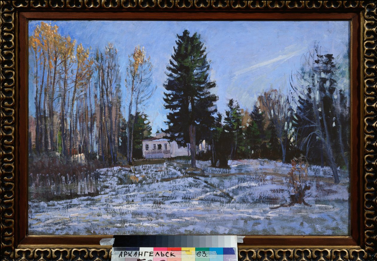 Uma antiga propriedade rural. Pintura de Stanislav Yulianovich Zhukovsky (Zhukovsky) (1873-1944), óleo sobre tela de Stanislav Joulianovitch Joukovski