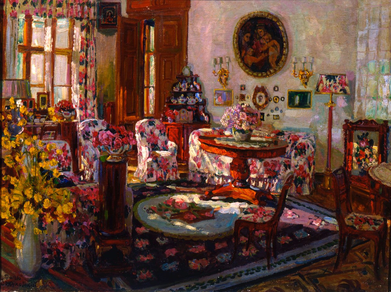 Interior da mansão Brasovo, 1912. de Stanislav Julianovic Zukovskij